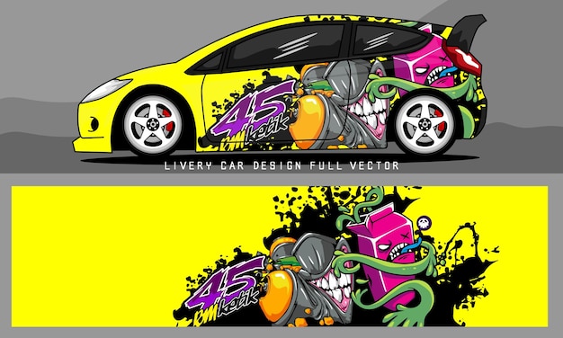 car livery graphic vector. abstract grunge background design for vehicle vinyl wrap and car branding