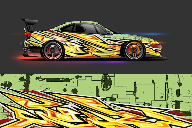 Car livery Graphic vector with abstract racing shape design