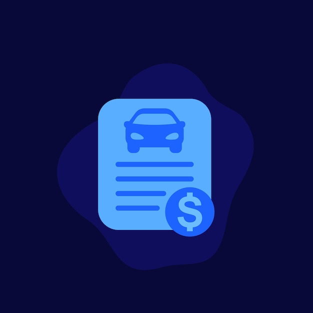 Car loan or payments vector flat icon