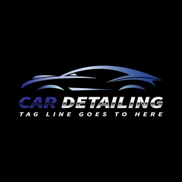 Car logo auto detailing sports car logo design vector illustration template