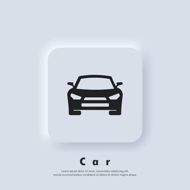 Marchio dell'automobile. marchio dell'automobile. icona dell'automobile. icone della macchina. vettore. icona dell'interfaccia utente. pulsante web dell'interfaccia utente di neumorphic ui ux bianco. neumorfismo