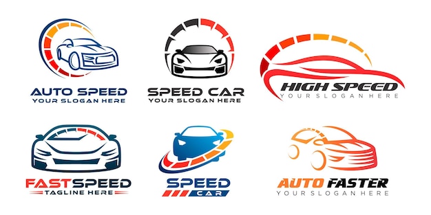 Set di icone del design del logo dell'auto modello di vettore del logo automobilistico