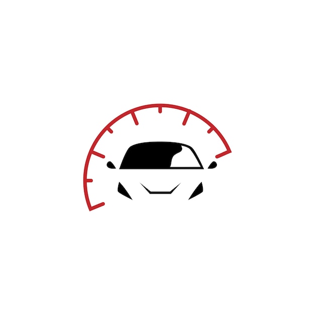 スピードメーターの組み合わせを備えた車のロゴデザイン