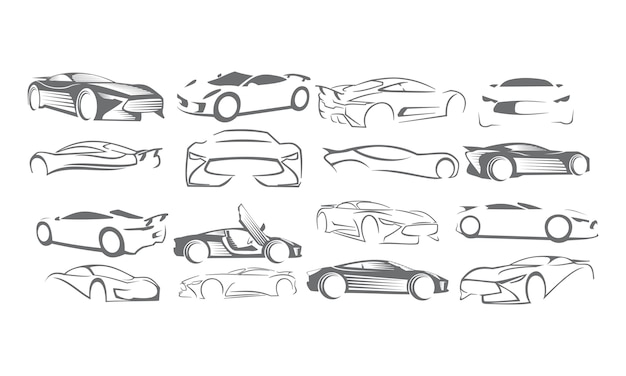 Vector car logo set bundle collection