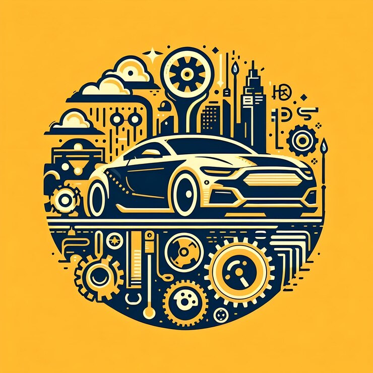 Car Logo with a yellow background