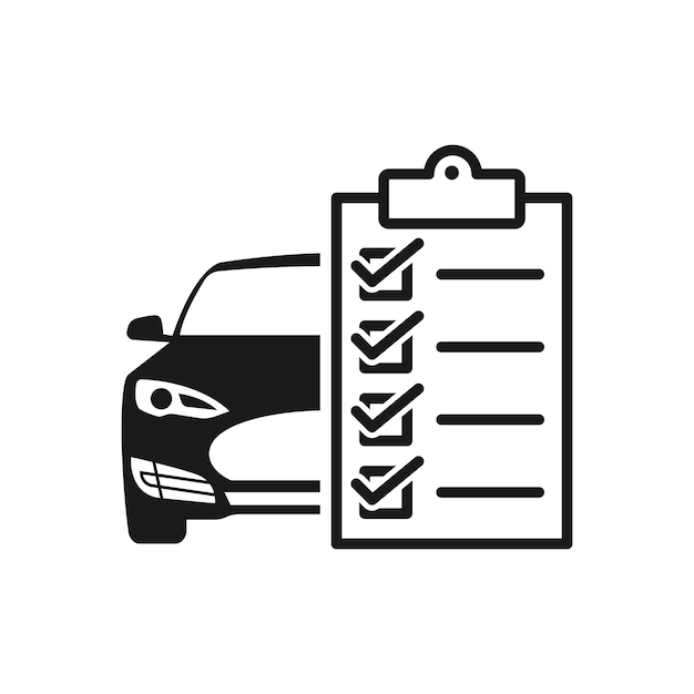 車のメンテナンスリストのアイコンベクトル
