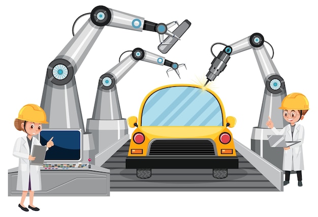 Car manufacturing automation concept