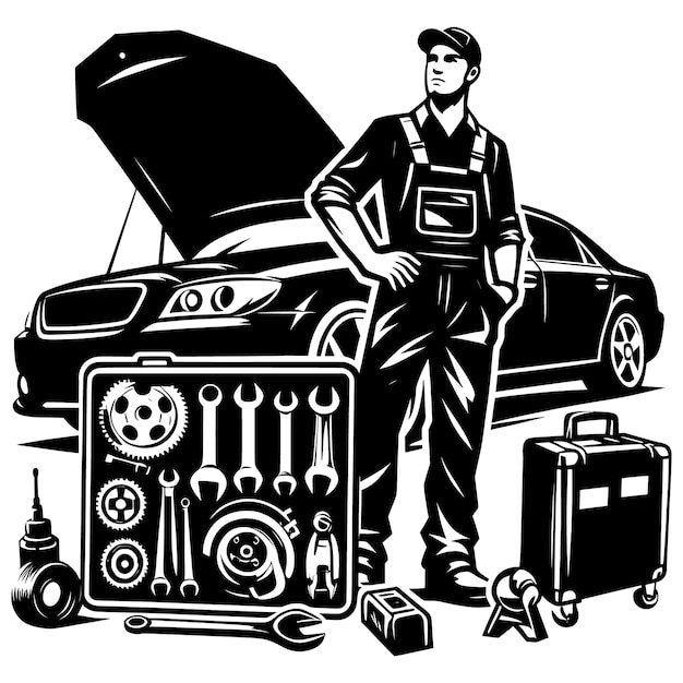 Car Mechanic tools Cut Files For Silhouette FileCar Repair SvgPiston SvgWrench FilesMechanic Vec