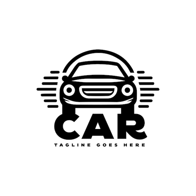 Vector car minimal logo design template