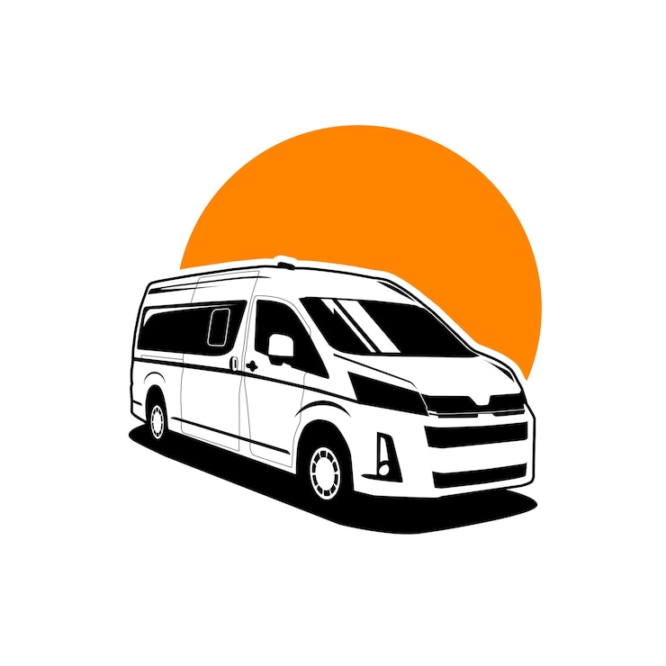 Vector car minivan illustration logo vector isolated
