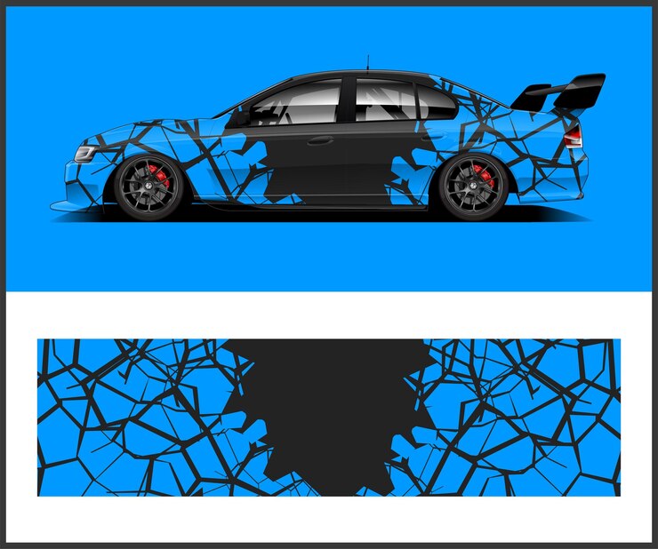 car mockup Vector for car wrap design Graphics