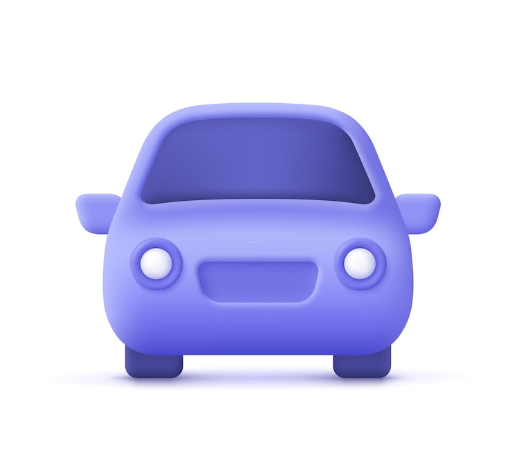 Vector car model front view transport sport and race concept 3d vector icon cartoon minimal style