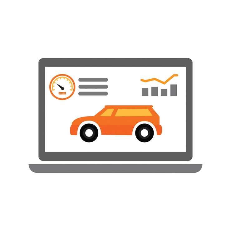Vector car monitoring icon