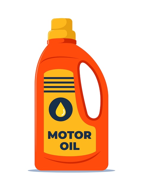 Vector car motor oil in plastic canister isolated on white background engine liquid bottle vector