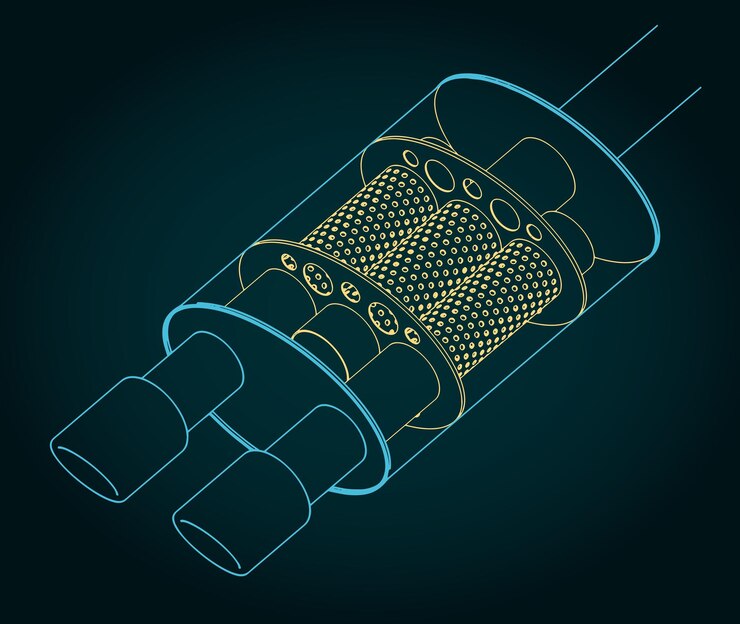 Vector car muffler blueprint