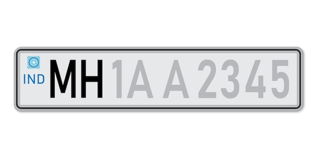 Car number plate Maharashtra Vehicle registration license of India European Standard sizes