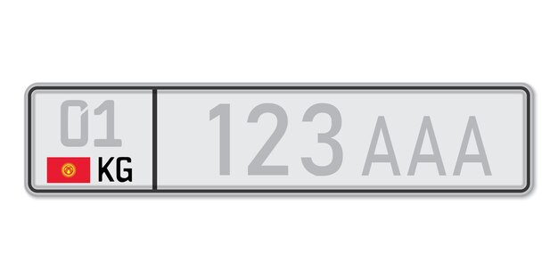 Car number plate Vehicle registration license of Kyrgyzstan European Standard sizes