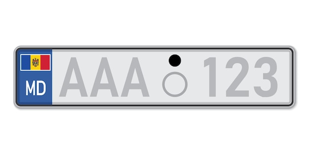 Car number plate Vehicle registration license of Moldova European Standard sizes