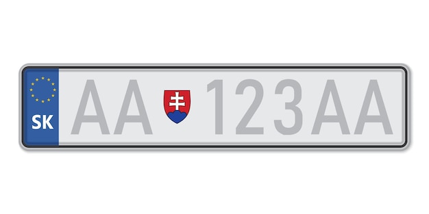 Car number plate Vehicle registration license of Slovakia European Standard sizes