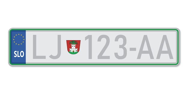 Car number plate vehicle registration license of slovenia european standard sizes