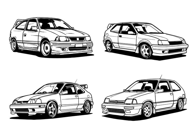 Vector car outline collection