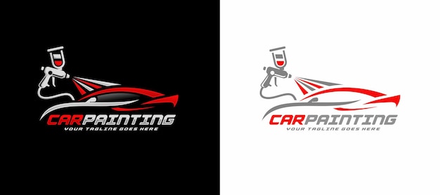 car painting logo design vector illustration
