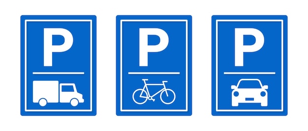 Premium Vector  Car parking vector icons. parking and traffic signs  isolated on white background.