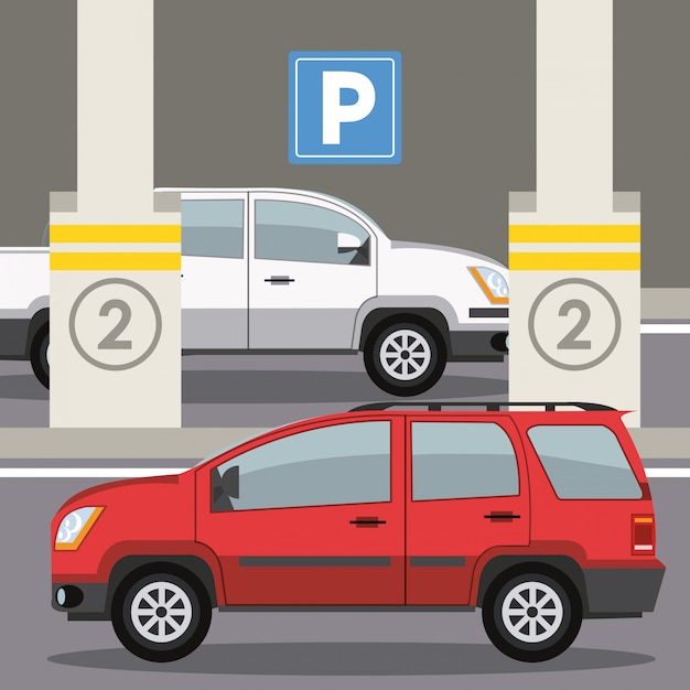 Vector car parking zone