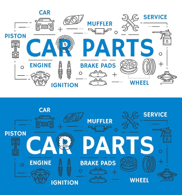 Вектор Рекламный плакат по ремонту автомобилей автозапчастей
