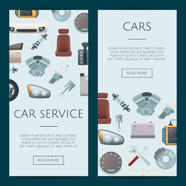 Car parts web banner templates