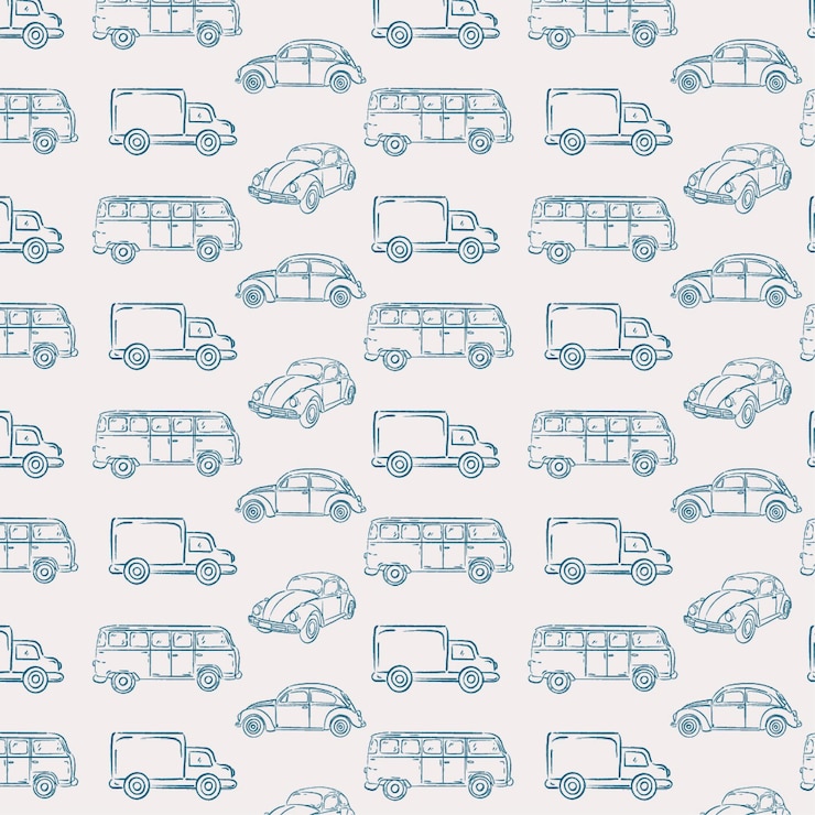 Vector car pattern hand drawn art illustration