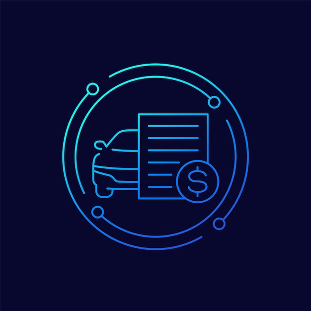 Car payments or loan icon linear design