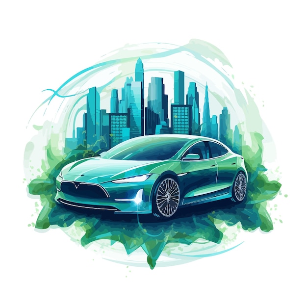 Vector car on a planet background