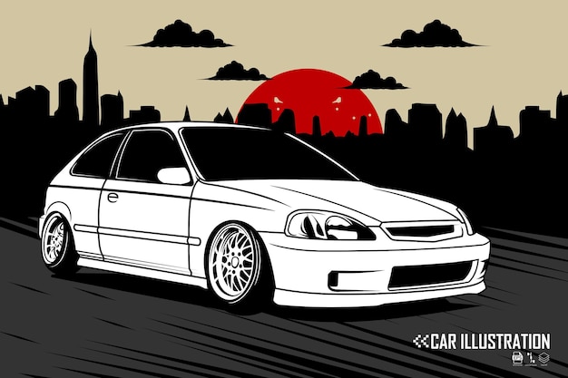 Vector car poster illustration