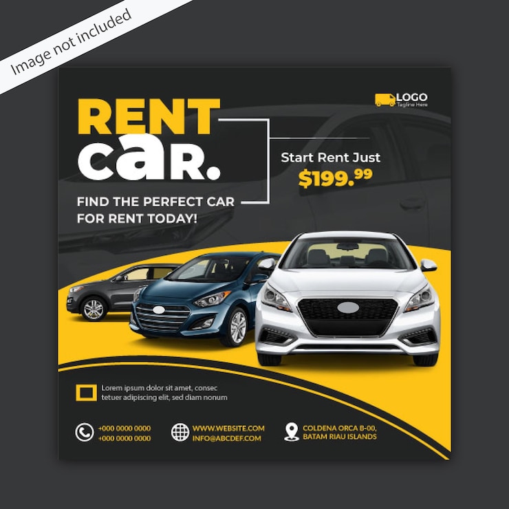 Vector car promotion social media or instagram post banner