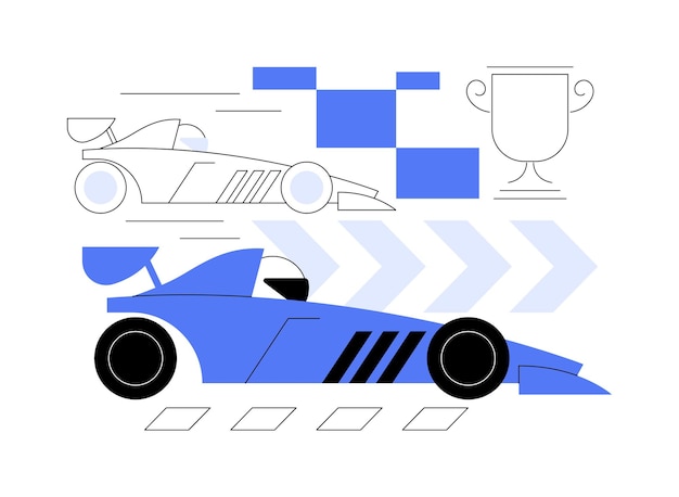 Vector car race abstract concept vector illustration