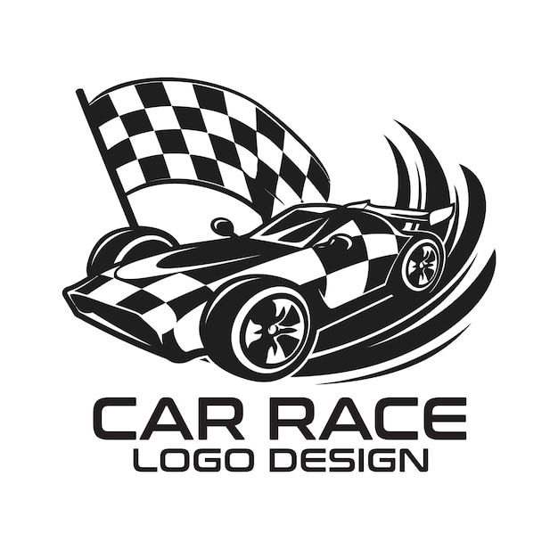 Vector car race vector logo design (ontwerp van het logo van de race)