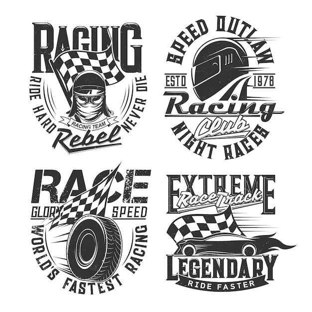 Car racing club motorsport team tshirt prints