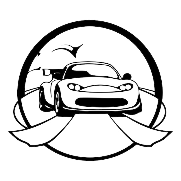 Car racing logo template Vector illustration of sport car racing logo