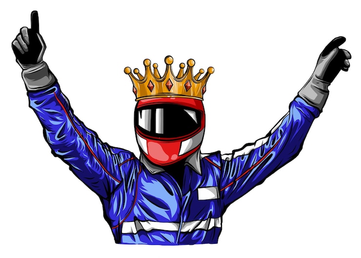 Vector car racing man cartoon vector