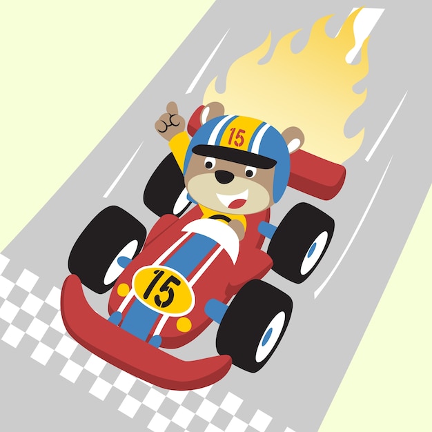 Car racing vector cartoon