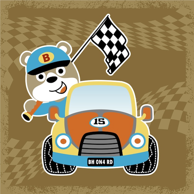 Car racing winner cartoon