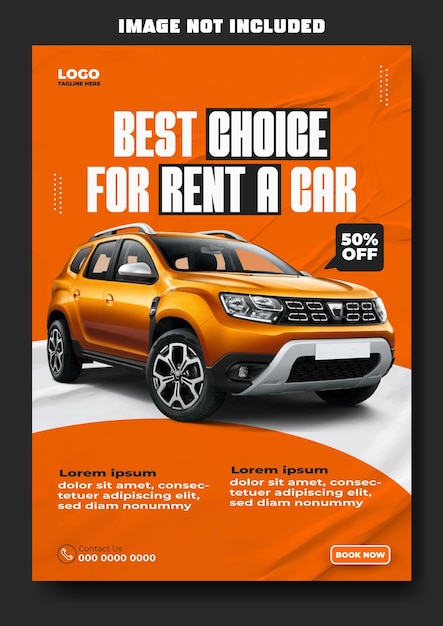 Car rent flyer template design