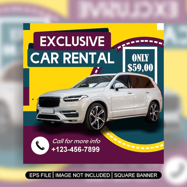 car rent or sale  social media post template design