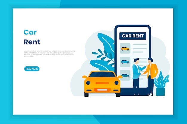 Modello di pagina web di pubblicità di servizio di noleggio auto