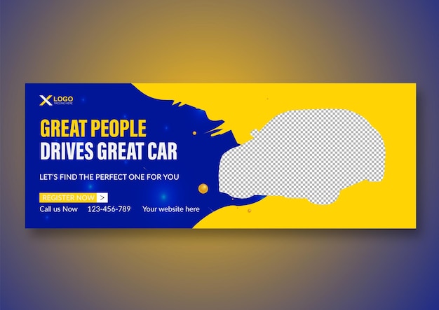 Car rent social media cover design template