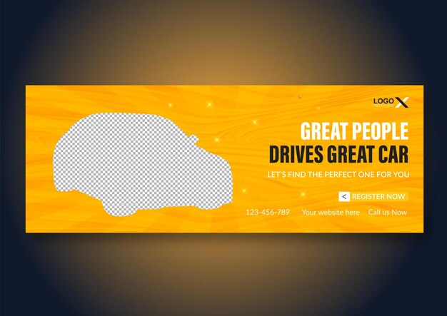 Vector car rent social media cover design template