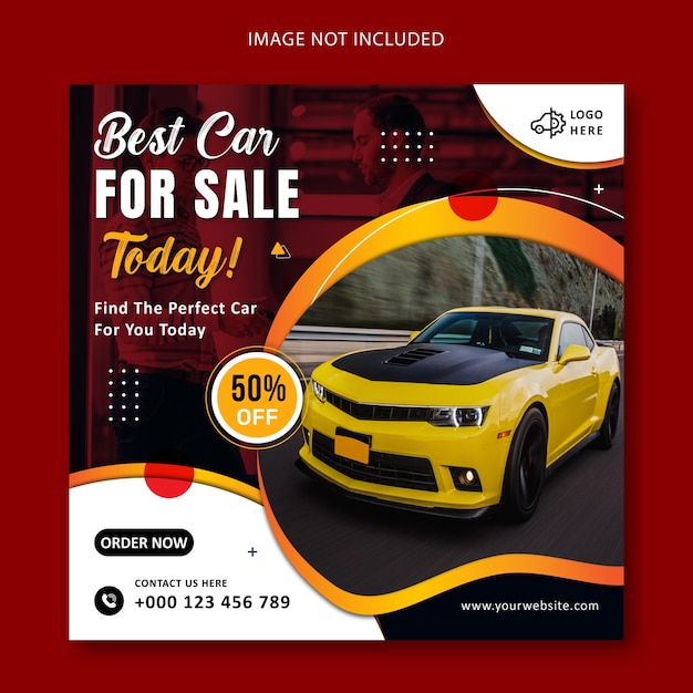 Car rent social media and instagram post flyer design template