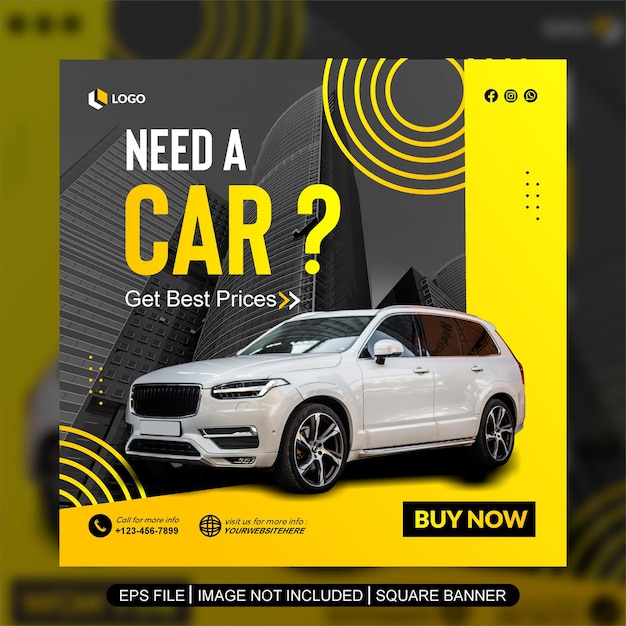 Car rent social media post template