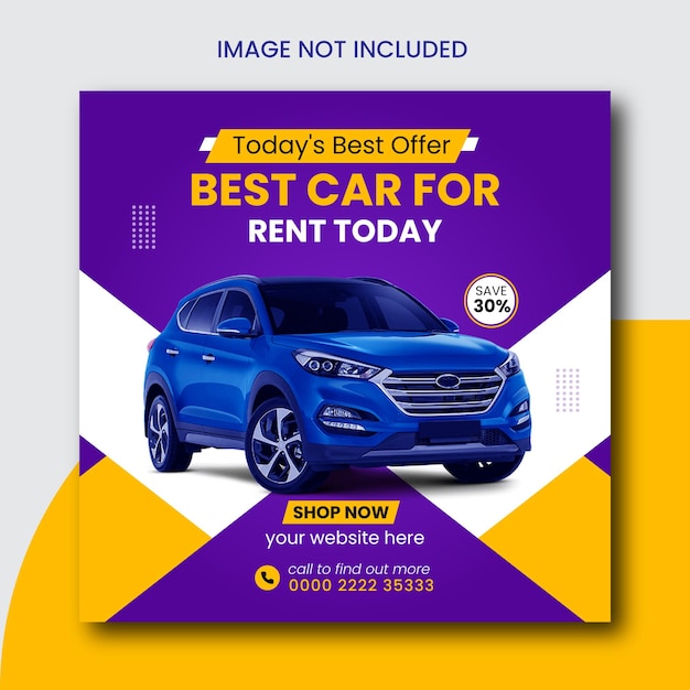 Car rental all social media promotional banner template